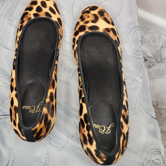 J.Crew Designer Leopard Print Calf Hair Wedge Espadrille Heels US 7 - Picture 12 of 12